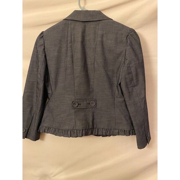 Ann Taylor Petites Loft 2P womens Size XS Gray fitted Suit Jacket Blazer - Picture 3 of 3